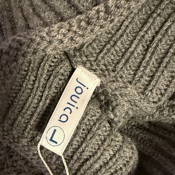 Girls Cozy Gray Mock Neck Sweater, Size Large - Picture 8 of 8